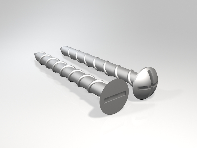 Flat Head Wood Screws 3d model download — 3D model download