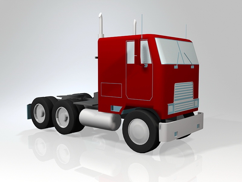 Semi Truck Tractor 3d model download — 3D model download