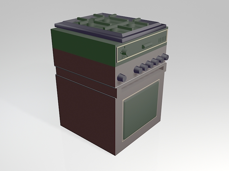 Gas Stove Oven 3d model download — 3D model download