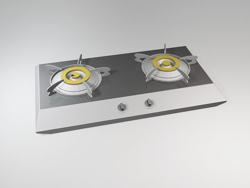 Gas Stove Cooktop 3d model download — 3D model download