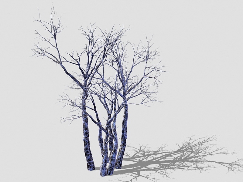 Winter Withered Trees 3d model download — 3D model download