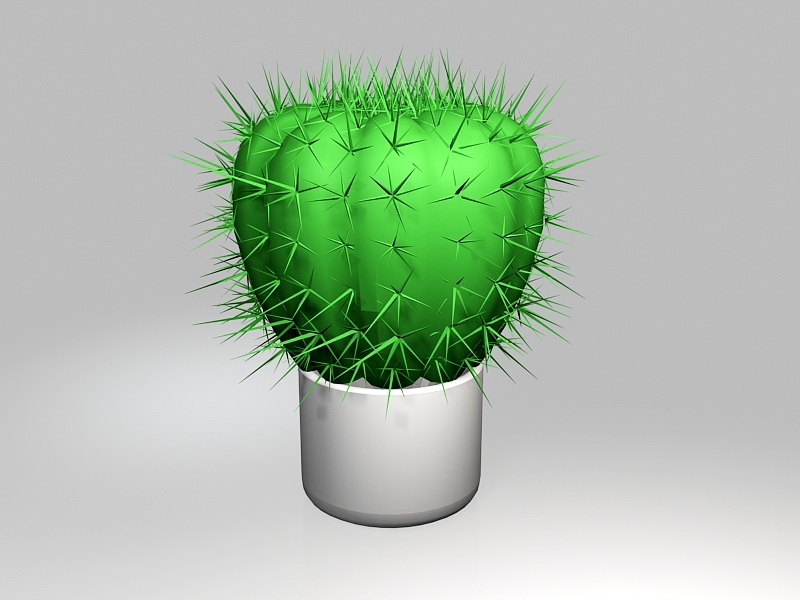Potted Ball Cactus 3d model download — 3D model download