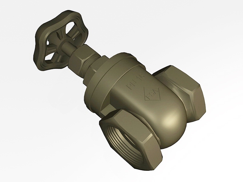 Bronze Gate Valve 3d model download — 3D model download