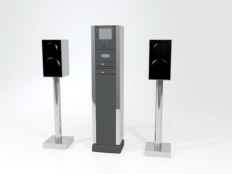 Professional Audio Palyer and Speakers 3d model download — 3D model download
