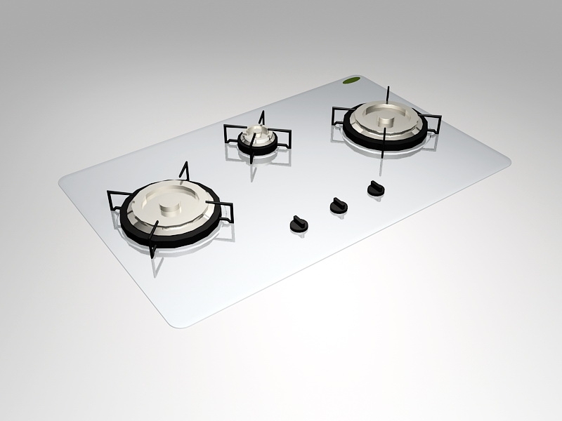 Kitchen Gas Cooktop 3d model download — 3D model download