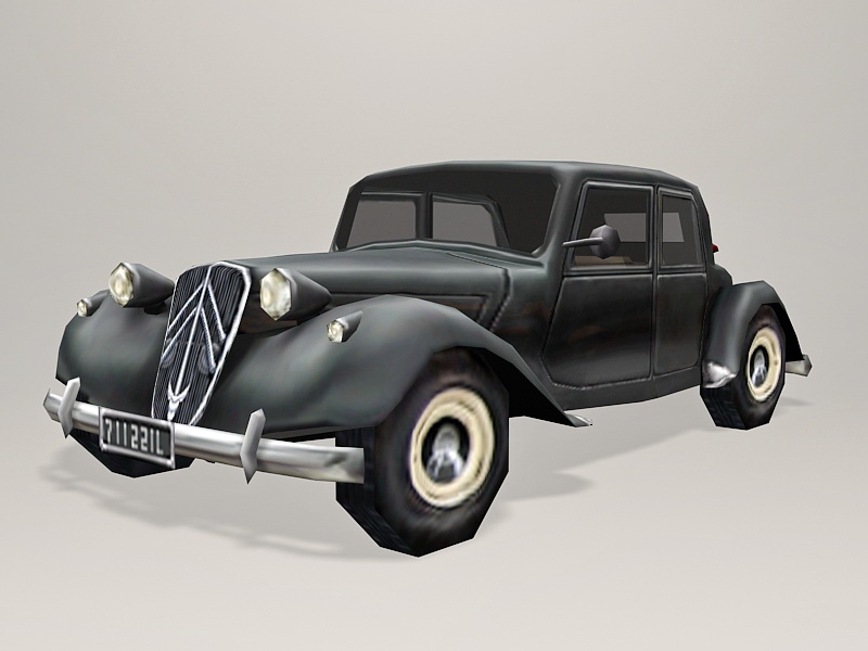 Low poly Classic Citroen Car 3d model download — 3D model download