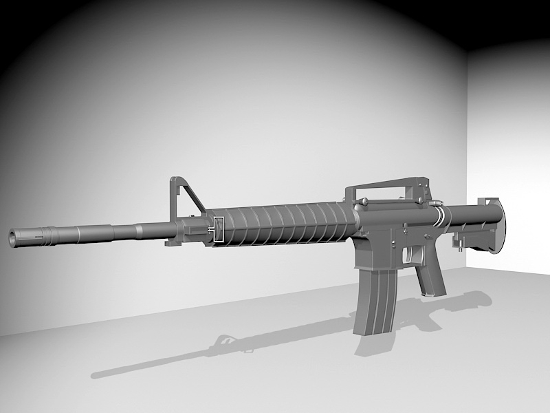 Military M16 Assault Rifle 3d model download — 3D model download