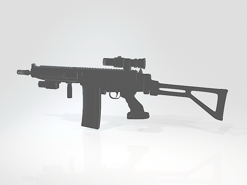 AK-308 Battle Rifle 3d model download — 3D model download