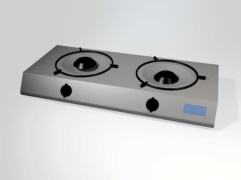 2 Burner Gas Cooktop 3d model download — 3D model download