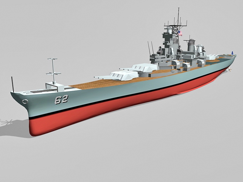 Battleship USS New Jersey 3d model download — 3D model download