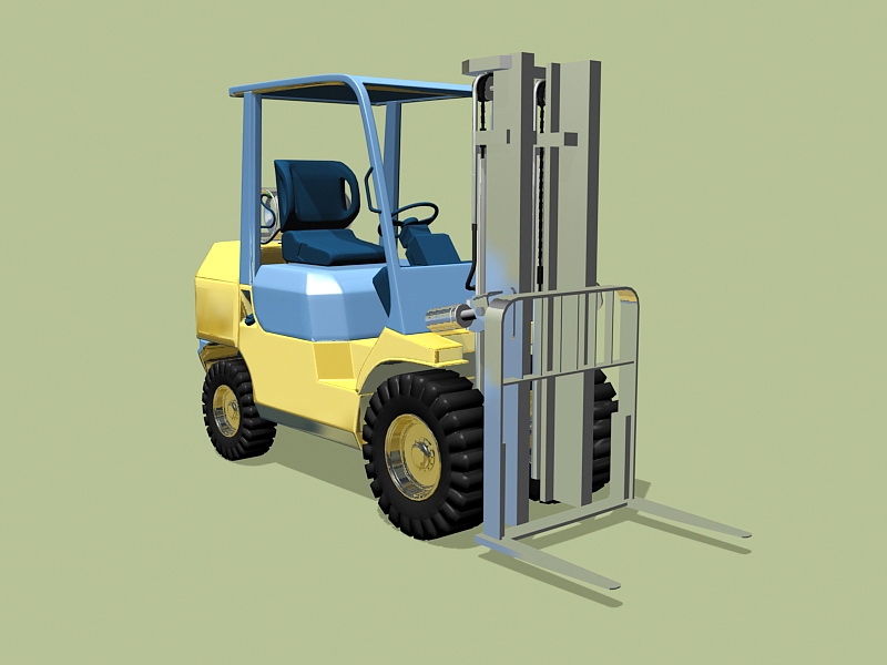 Yellow Forklift 3d model download — 3D model download