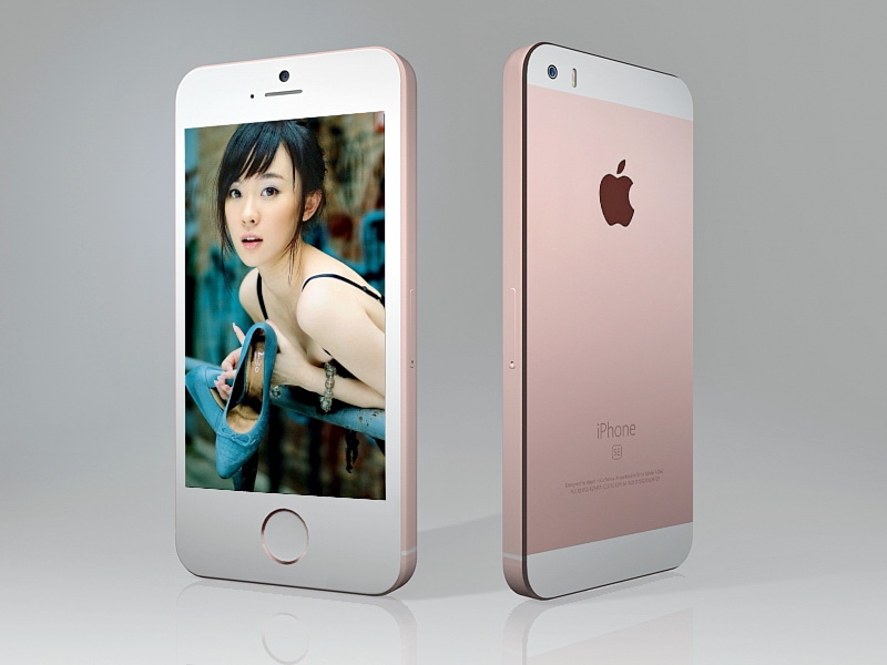 iPhone SE Rose Gold 3d model download — 3D model download