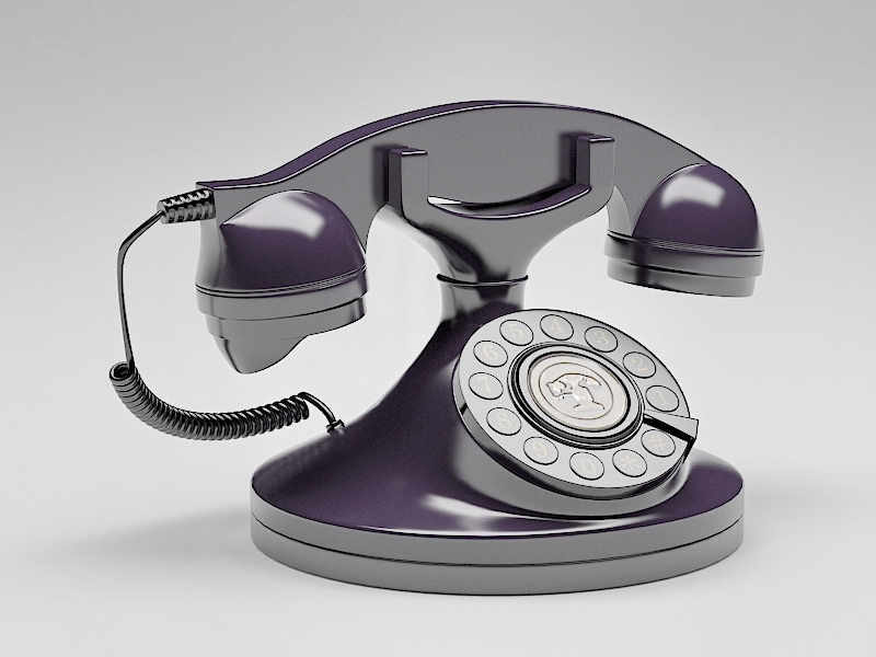 Vintage Rotary Phone 3d model download — 3D model download