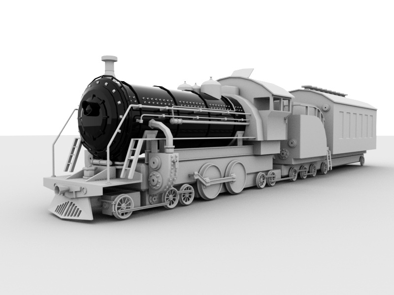 Old Steam Train 3d model download — 3D model download