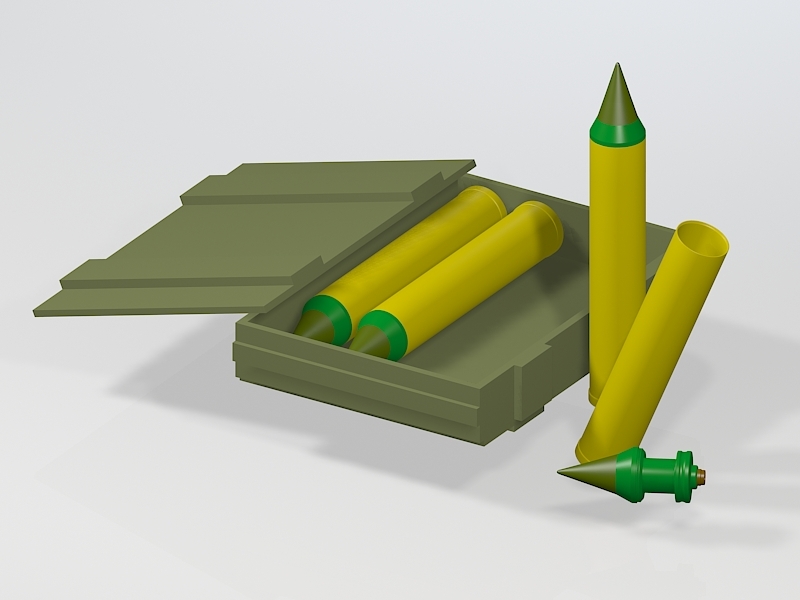 Howitzer Artillery Shells 3d model download — 3D model download