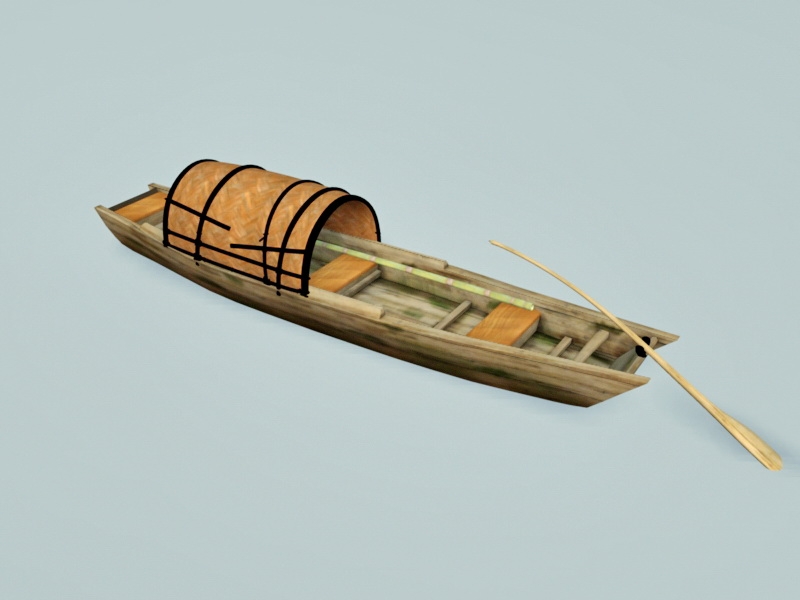 Ancient Chinese Fishing Boat 3d model download — 3D model download