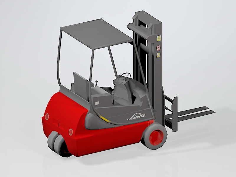 Warehouse Electric Forklift 3d model download — 3D model download