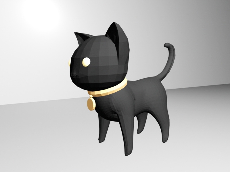 Black Cat Cartoon 3d model download — 3D model download