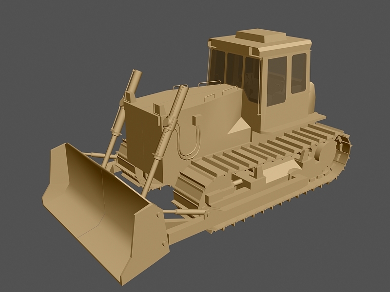 Tracked Bulldozer 3d model download — 3D model download