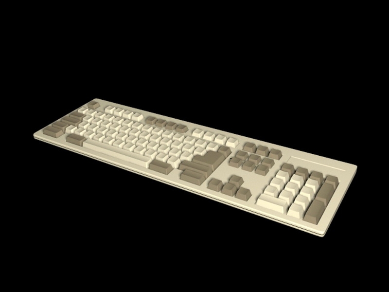 Old Computer Keyboard 3d model download — 3D model download