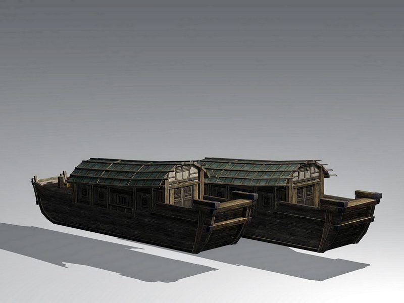 Traditional Chinese Wooden Boat 3d model download — 3D model download