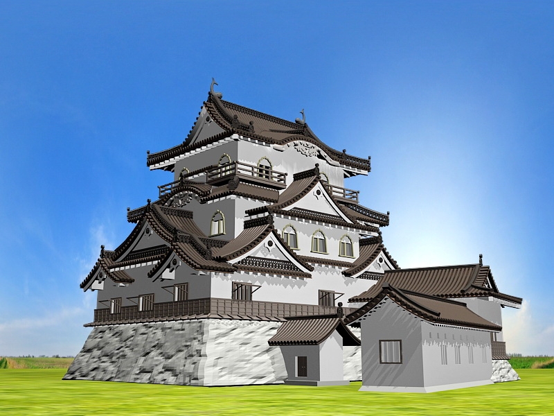 Medieval Japanese Castle 3d model download — 3D model download