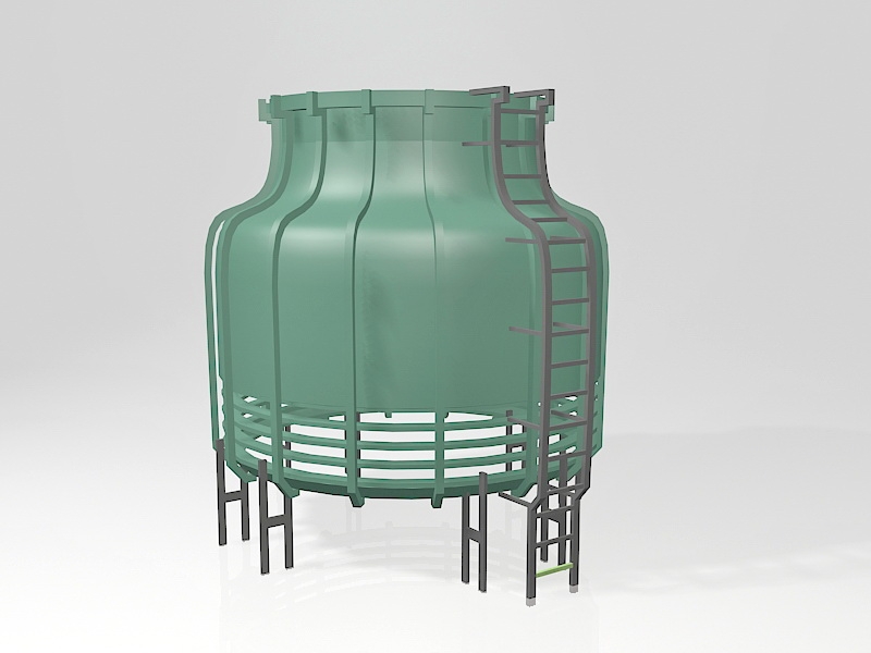 Industrial Cooling Tower 3d model download — 3D model download