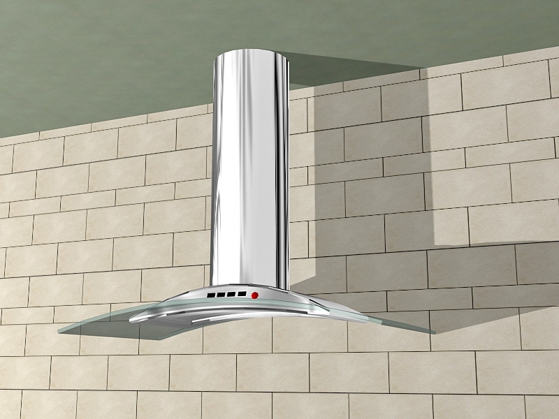 Stainless Steel Wall-Mount Range Hood 3d model download — 3D model download