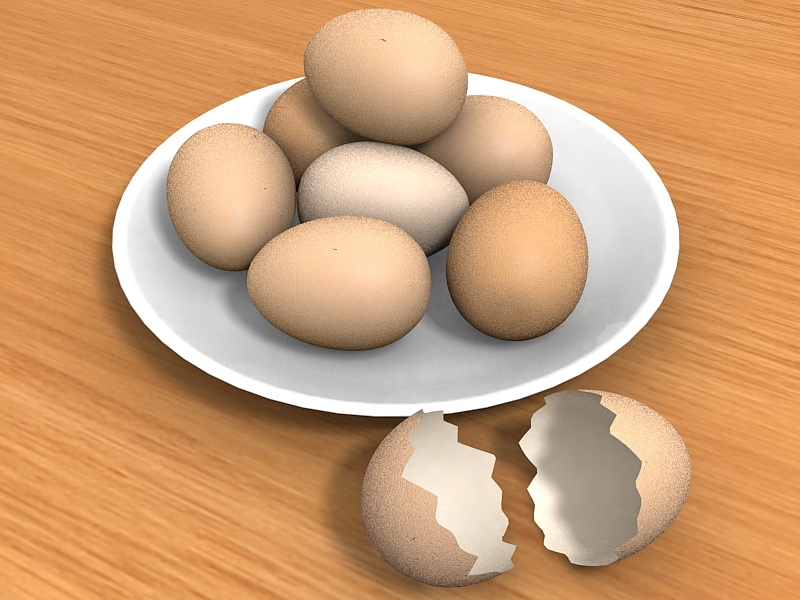 Eggs on Plate 3d model download — 3D model download