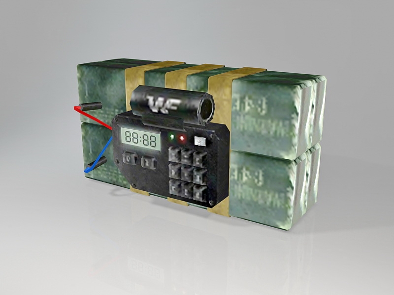 C4 Bomb with Timer 3d model download — 3D model download