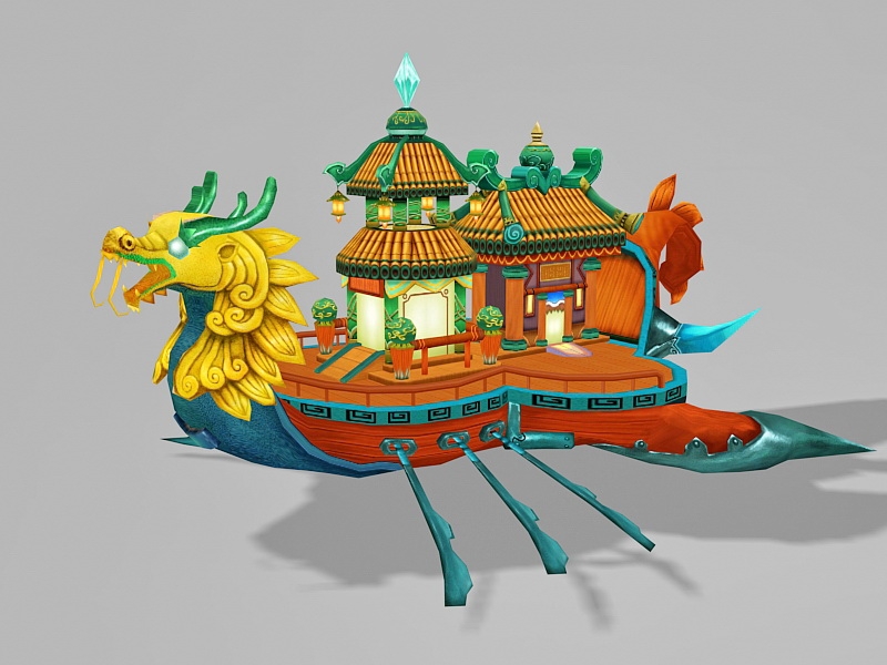 Anime Dragon Boat 3d model download — 3D model download