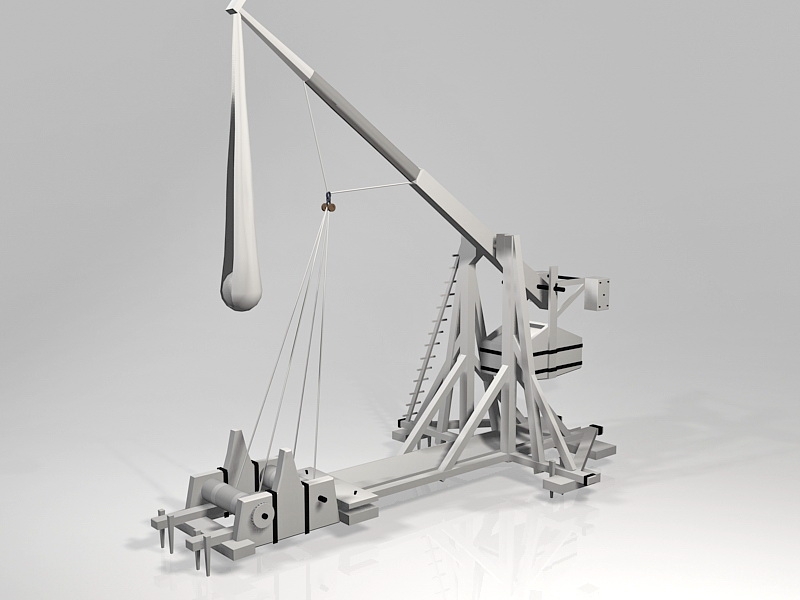 Ancient Traction Trebuchet 3d model download — 3D model download