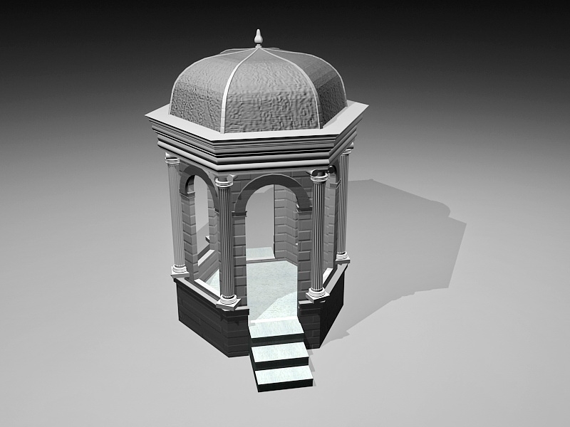 Hexagon Patio Gazebo 3d model download — 3D model download