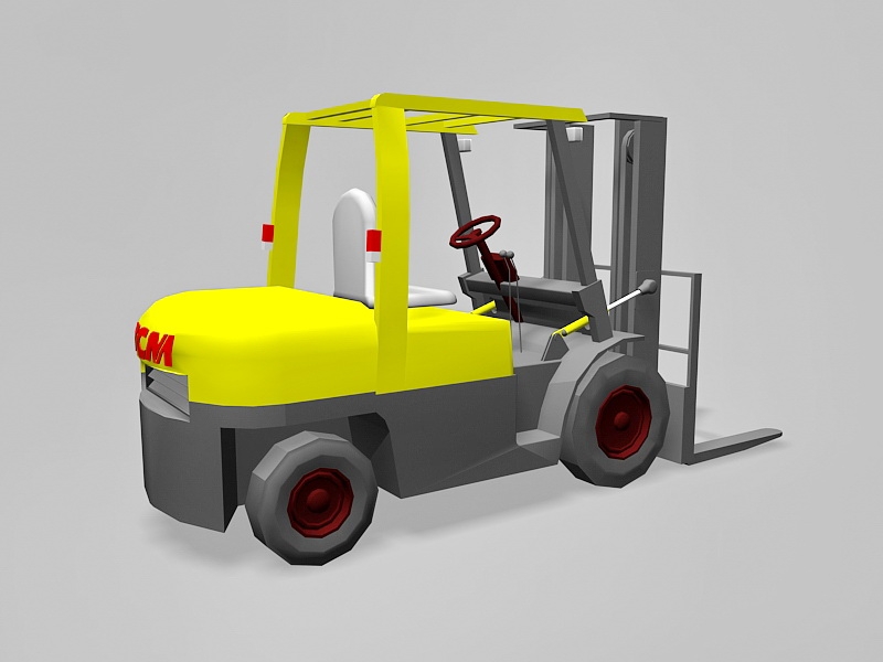 Yellow Forklift 3d model download — 3D model download