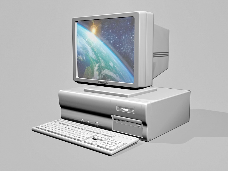 Vintage PC Old Desktop Computer 3d model download — 3D model download