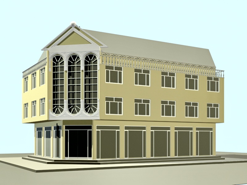 Small Office Building Design 3d model download — 3D model download