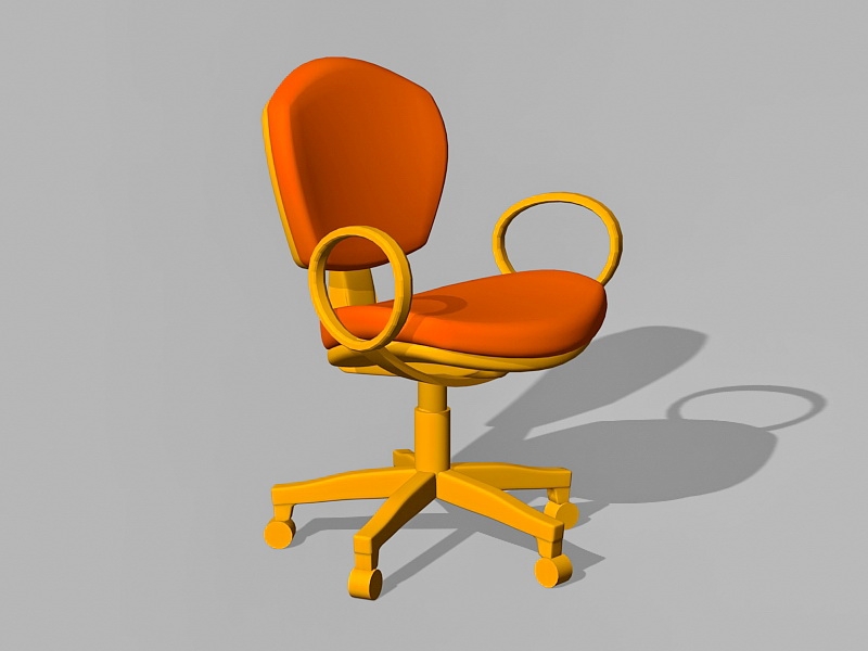 Orange Office Chair 3d model download — 3D model download
