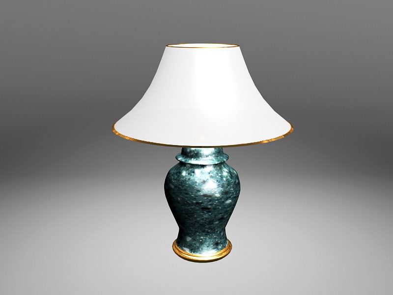 Emerald Green Table Lamp 3d model download — 3D model download
