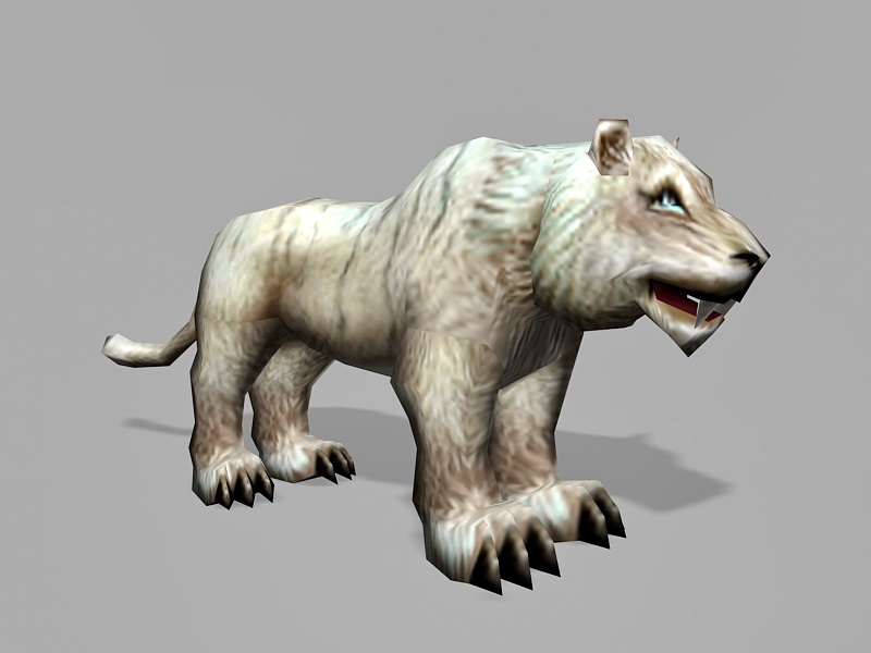 Low Poly White Tigon 3d model download — 3D model download