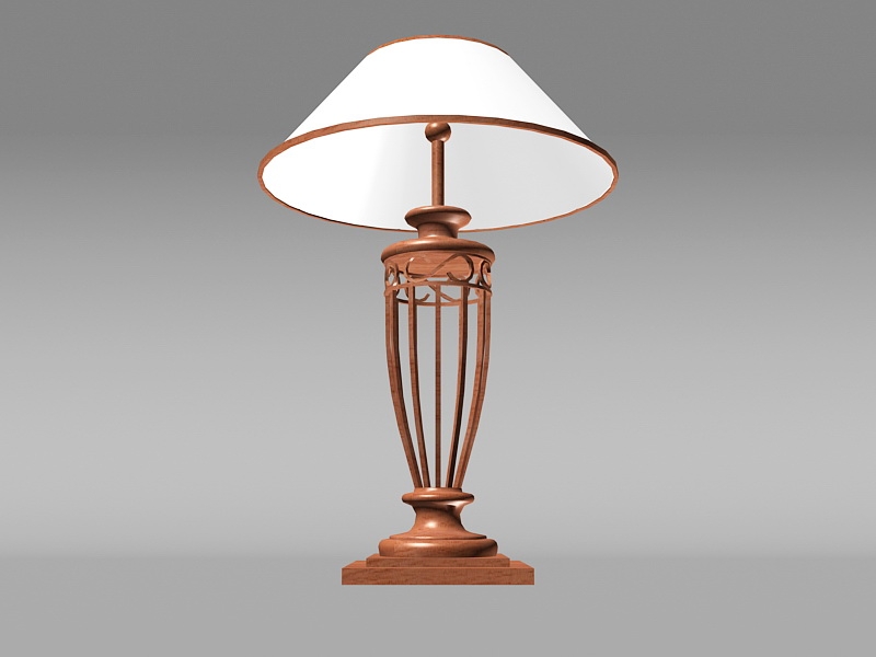 Vintage Bedside Table Lamp 3d model download — 3D model download