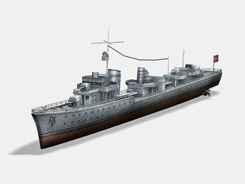 German Type 1936 Destroyer 3d model download — 3D model download