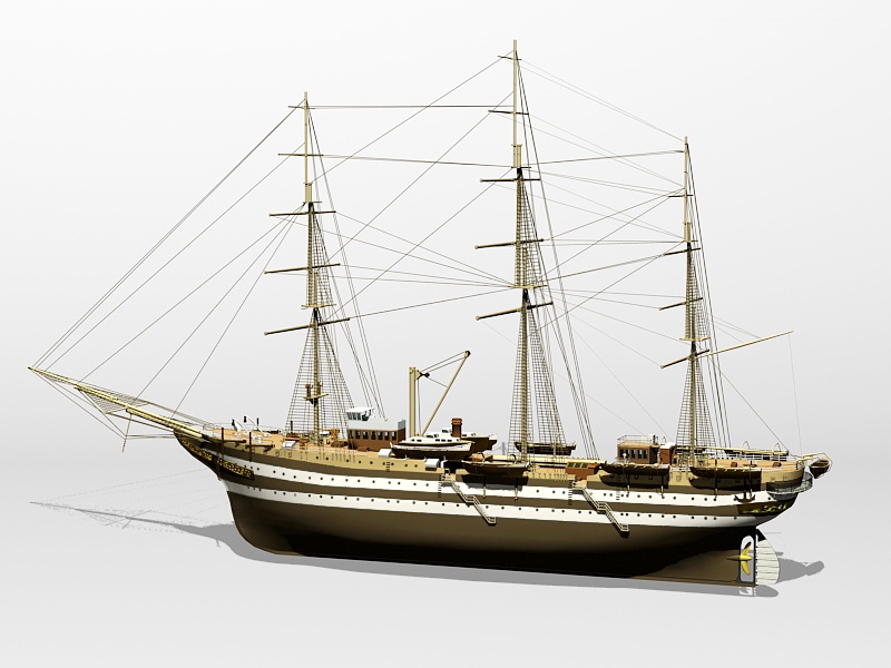 Amerigo Vespucci Tall Ship 3d model download — 3D model download