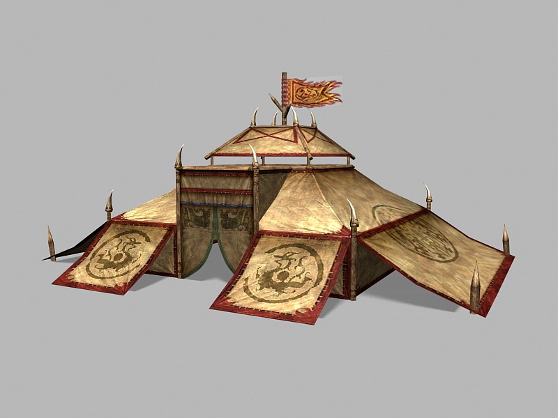Ancient Chinese Military Tent 3d model download — 3D model download