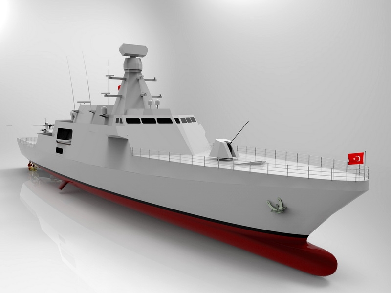 F-511 TCG Heybeliada Corvette 3d model download — 3D model download