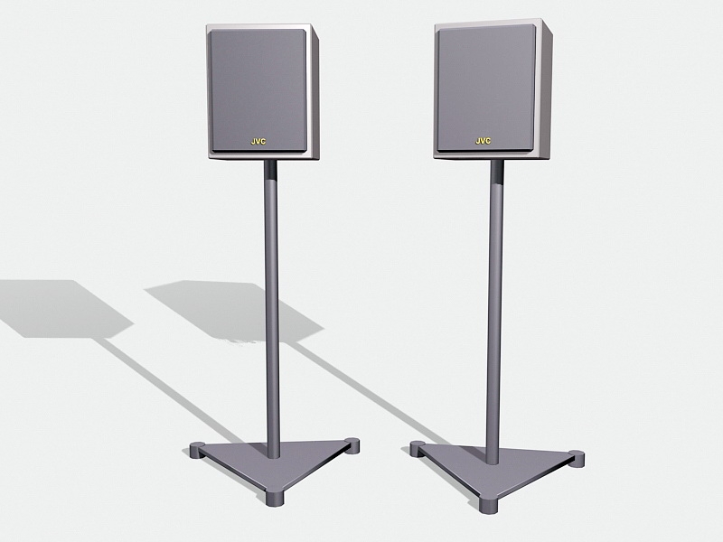JVC Floor Stand Bookshelf Speakers 3d model download — 3D model download