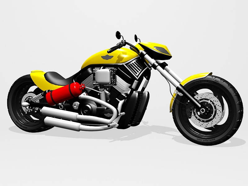 Harley-Davidson Sportster Yellow 3d model download — 3D model download