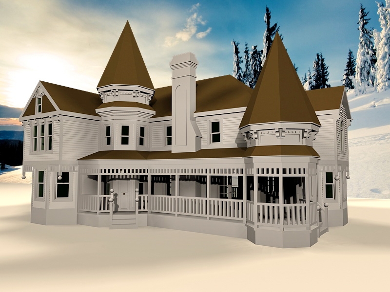 Victorian House Exterior 3d model download — 3D model download