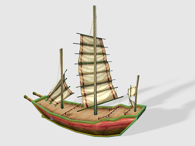 Vintage Small Sailing Ship 3d model download — 3D model download