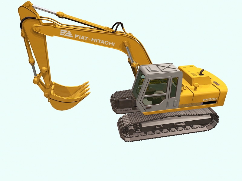 Fiat-Hitachi FH200 Tracked Excavator 3d model download — 3D model download