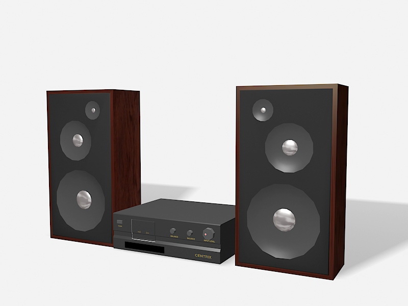 Speakers and Amplifier 3d model download — 3D model download